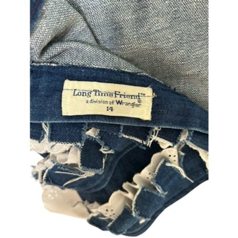 80's Wrangler Concho Bandana Print Fringe Denim Vest 10/12 Girls Western Cowgirl - Picture 3 of 11